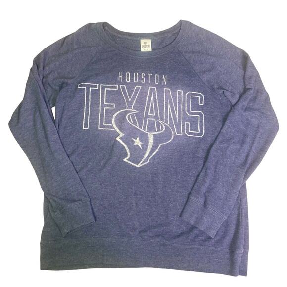 VTG Pink Victoria Secret NFL Houston Texans Women Size M Navy Long Sleeve Shirt - Picture 4 of 9